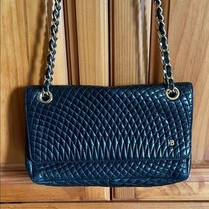Bally Black Quilted Shoulder Bag with Chain Strap
